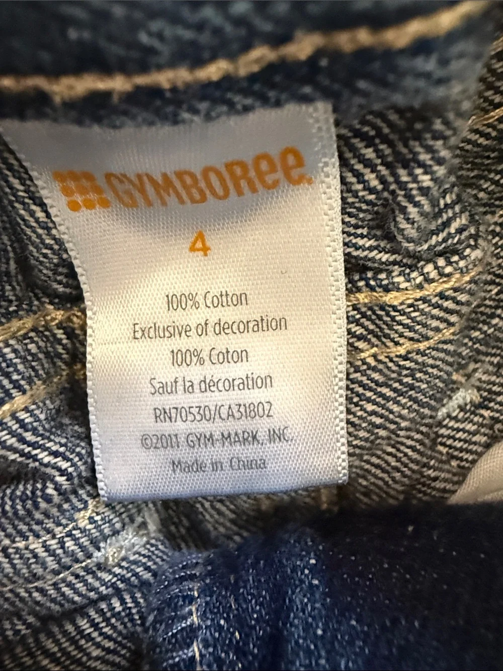 Gymboree Dark Blue Jeans with Heart & Star Embroidery